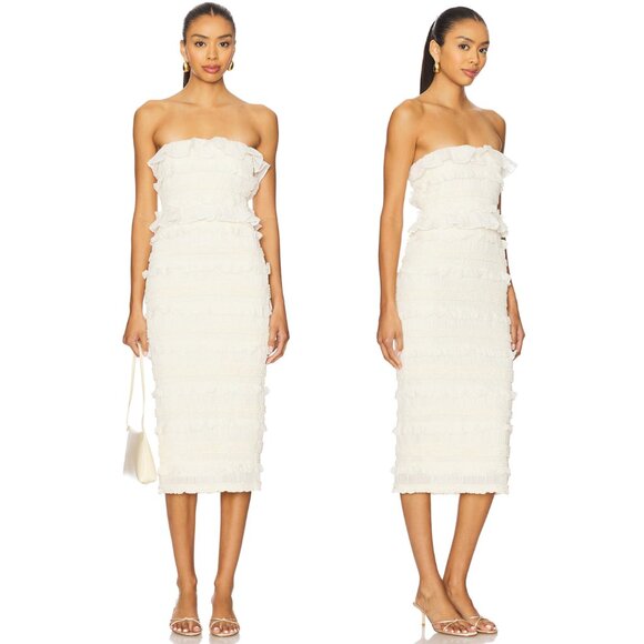 NEW Maude Club Annalise Dress in Ivory White Bridal Wedding Bachelorette Bride M - Picture 2 of 3